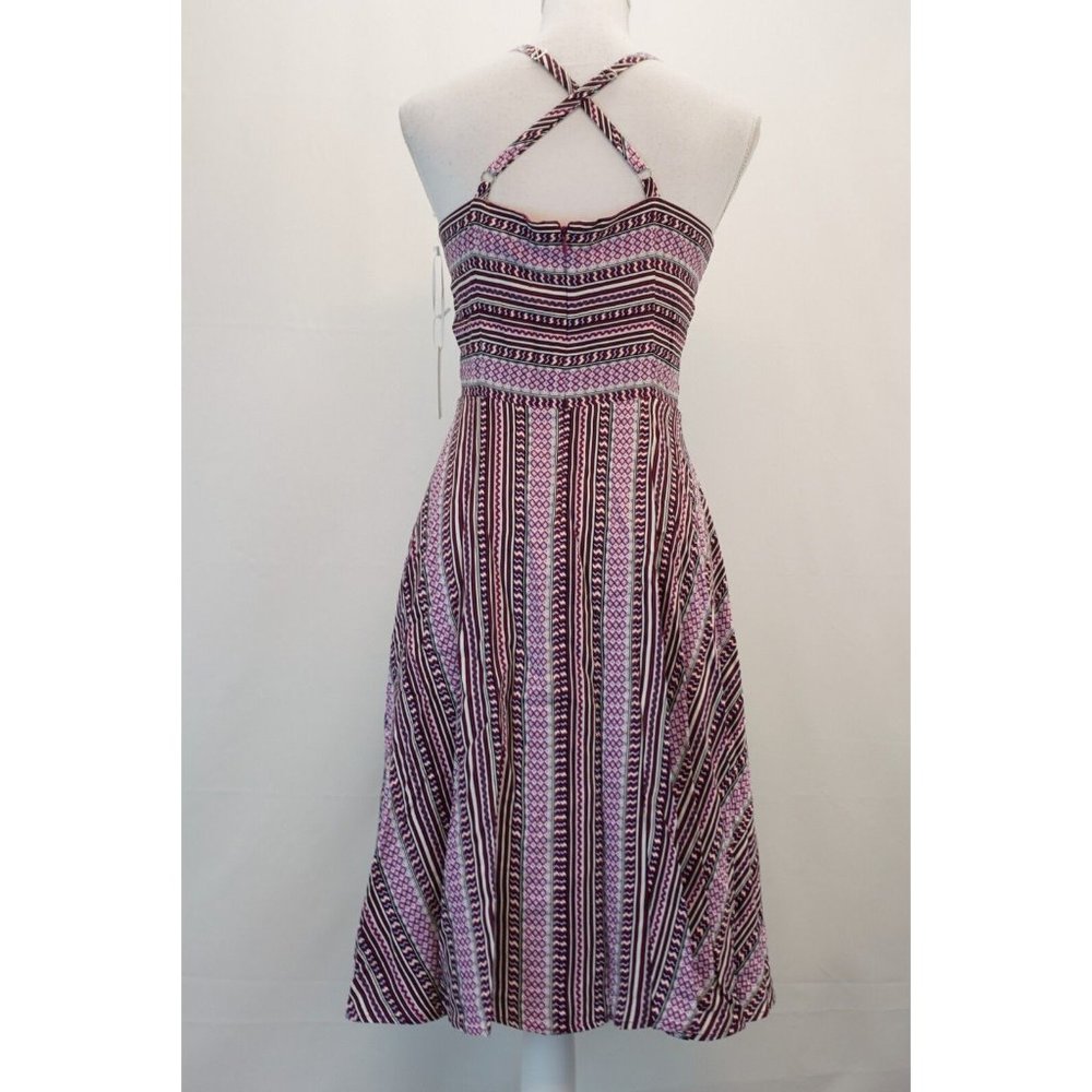 1. State Womens Dress M Spaghetti Strap Fit & Flare Print Dress Plum Purple M - Picture 4 of 8